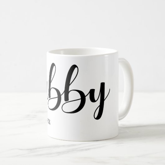 Hubby Pas getrouwd Calligrafie Koffiemok (Voorkant rechts)