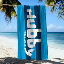 Hubby Pas getrouwd Groom Aqua & Navy Blue Beach Ha