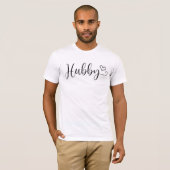 Hubby Script met hart Custom Wedding T-shirt (Voorkant volledig)
