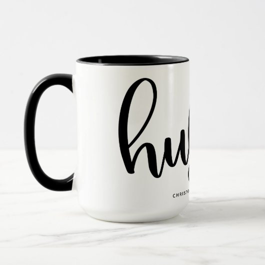 Hubby Simple Black Lettering Custom Mok (Links)