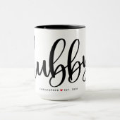 Hubby Simple Black Lettering Custom Mok (Midden)