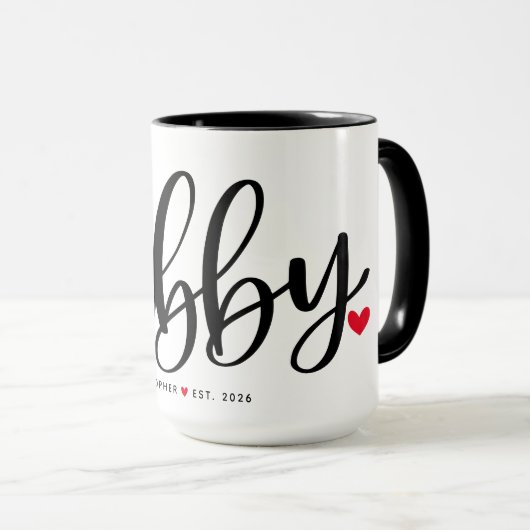 Hubby Simple Black Lettering Custom Mok (Voorkant rechts)