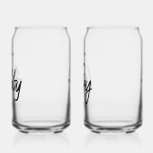 Hubby + Wifey Bruiloft gepersonaliseerd Blikvorm Glas (Links)