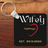 Hubby Wifey Wedding Jubileum Gift Sleutelhanger (Voorkant)
