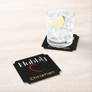 Hubby Wifey Wedding Jubileum Party Kartonnen Onderzetters