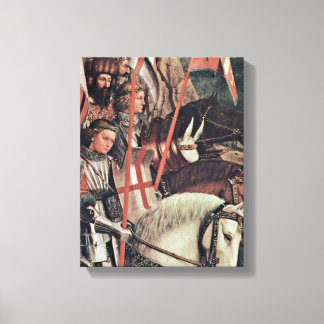 Hubert van Eyck - De rechtvaardige ridders detail Canvas Afdruk