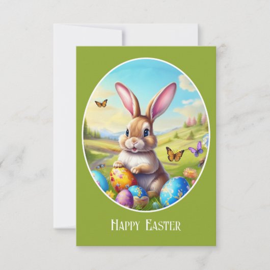 Hübscher Osterhase in Landschaft -  (Voorkant)