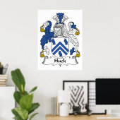 Huck Family Crest Poster (Thuiskantoor)