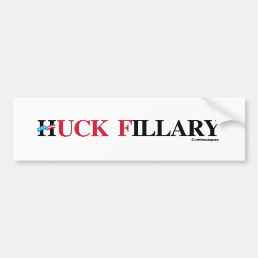 Huck Fillary - Anti-Hillary -.png Bumpersticker (Voorkant)