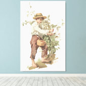 Huckleberry Finn die Berries schoppen Lithograaf Canvas Afdruk (Insitu (Houten vloer))