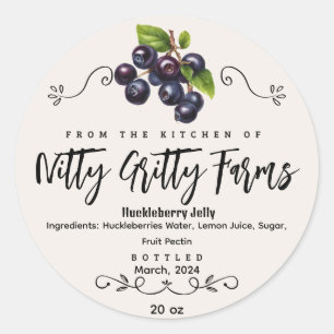 Huckleberry Jam Jelly behouden Aangepast label