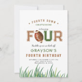 Huddle Up Football 4e verjaardagsfeestje Kaart (Voorkant)