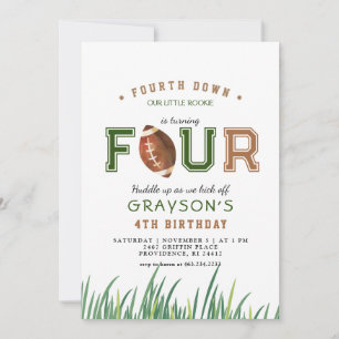 Huddle Up Football 4e verjaardagsfeestje Kaart