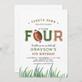 Huddle Up Football 4e verjaardagsfeestje Kaart (Voorkant / Achterkant)