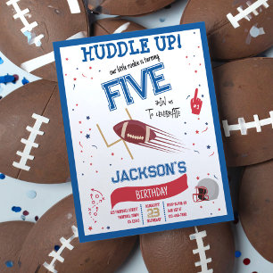 Huddle Up Rookie Football Budget Verjaardag Uitnod