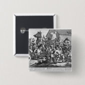 Hudibras ontmoet de Skimmington Vierkante Button 5,1 Cm (Voorkant /achterkant)