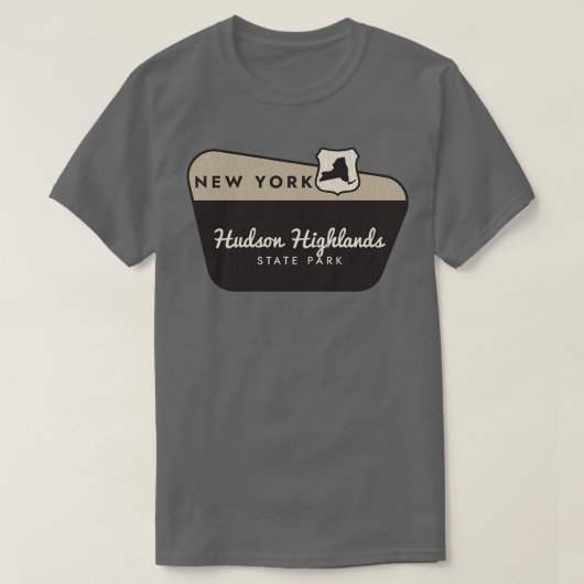 Hudson Highlands State Park New York Welkomstbord T-shirt (Design voorkant)