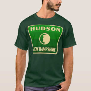 Hudson New Hampshire Retro Badge Groen T-shirt