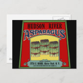 Hudson River Asparagus Label Briefkaart (Voorkant / Achterkant)