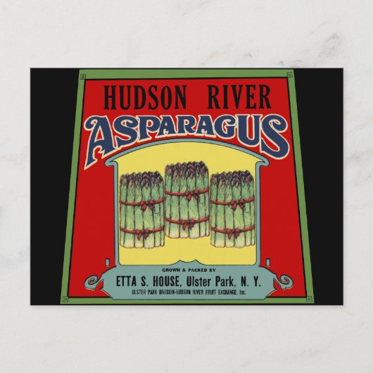 Hudson River Asparagus Label Briefkaart (Voorkant)