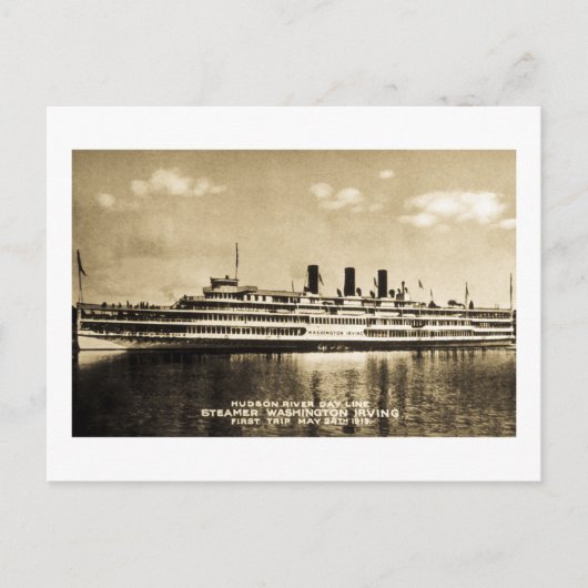 Hudson River Day Line Steamer Washington Irving Briefkaart (Voorkant)