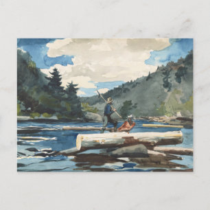 Hudson River, houtkap   Winslow Homer Briefkaart