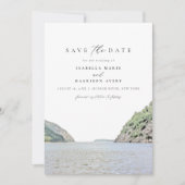 HUDSON RIVER New York Waterverf Save the Date Kaart (Voorkant)