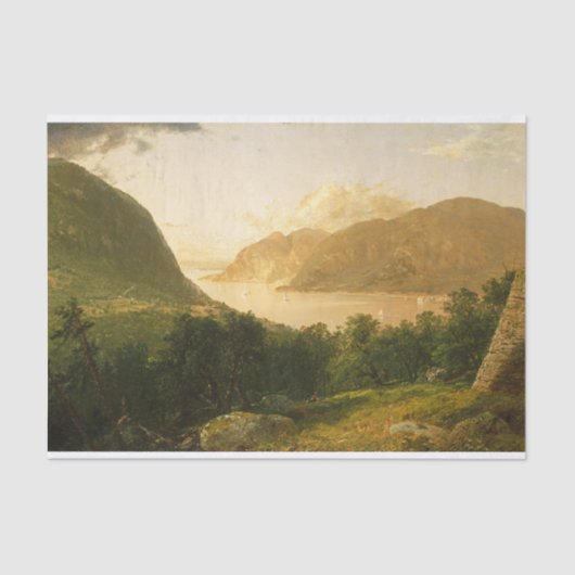 Hudson River Scene door John Frederick Kensett Tissuepapier (Voorkant)