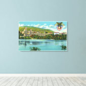 Hudson River Uitzicht van de Amerikaanse militaire Canvas Afdruk (Insitu (Houten vloer))