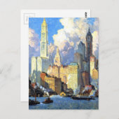 Hudson River Waterfront - Colin Campbell Cooper Briefkaart (Voorkant / Achterkant)