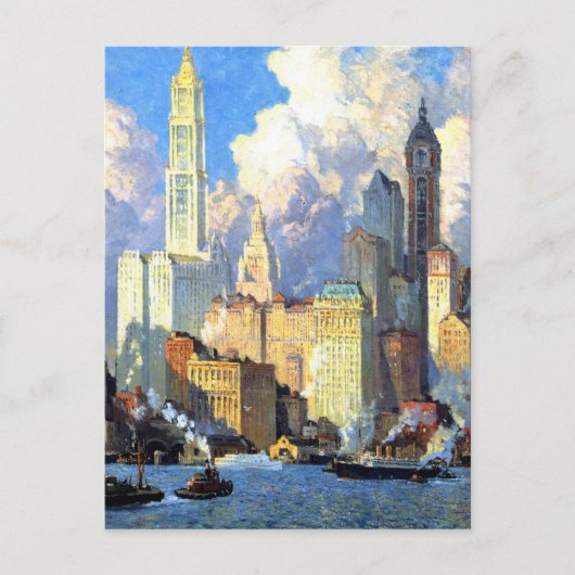 Hudson River Waterfront - Colin Campbell Cooper Briefkaart (Voorkant)