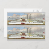 Hudson Steamer 1877 Bladwijzer Briefkaart (Voorkant / Achterkant)