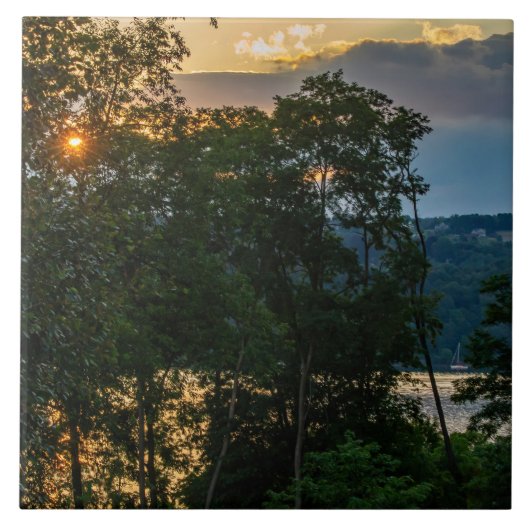 Hudson Summer Evening Tegeltje (Voorkant)