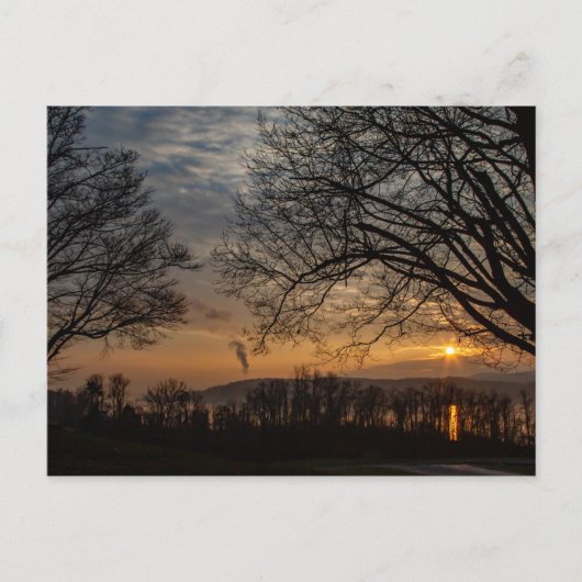 Hudson Winter Sunset Briefkaart (Voorkant)