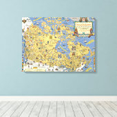 Hudson's Bay Company - Kaart van Canada Canvas Afdruk (Insitu (Houten vloer))
