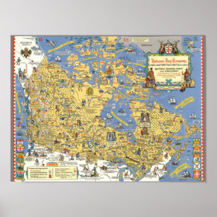 Hudson's Bay Company - Kaart van Canada Poster