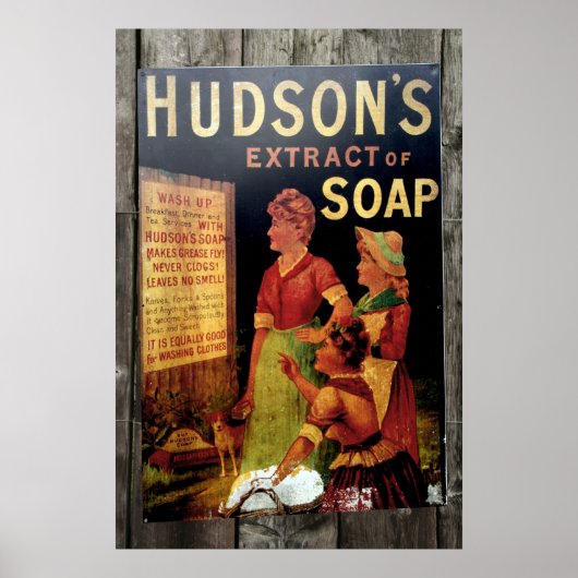 Hudsons Soap Vintage Poster Print (Voorkant)