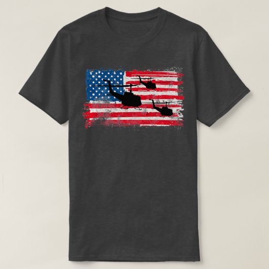 Huey UH1 US Militaire helikopter T-shirt (Design voorkant)