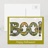 HUEZ Halloween heureux - carte postale ou (Devant / Derrière)