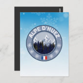 Huez Ski Alpe Briefkaart (Voorkant / Achterkant)