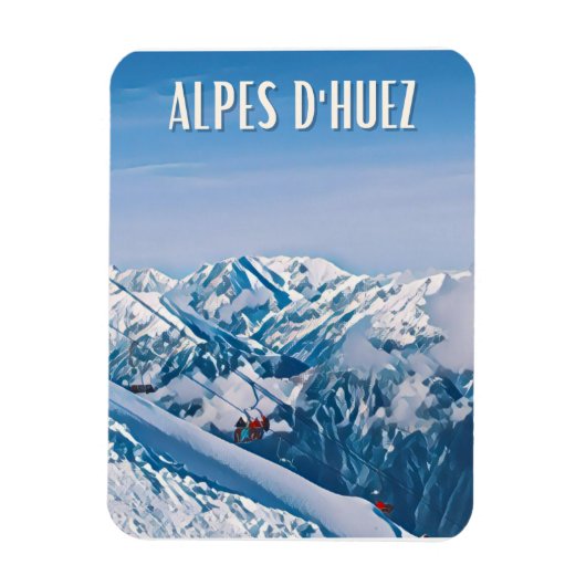 Huez Ski Alpe Magneet (Verticaal)