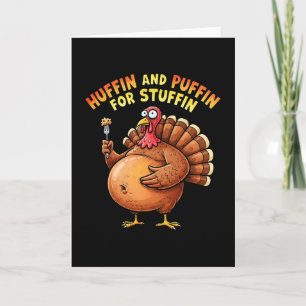 Huffin And Puffin Turkey Trot Grappige Thanksgivin Kaart