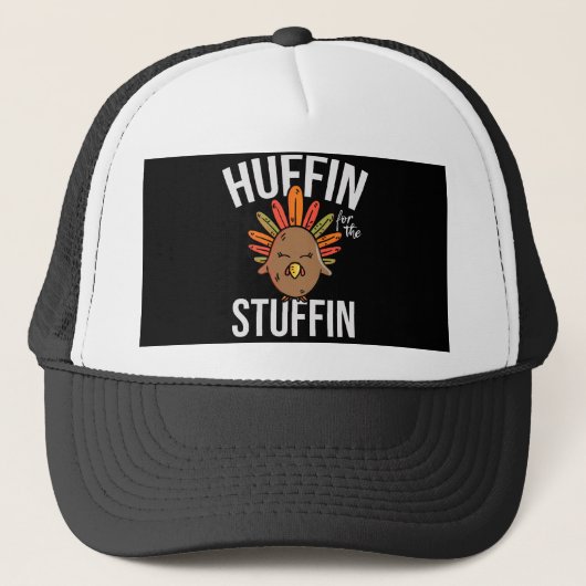 Huffin voor de Thanksgiving "Stuffin Turkey" Trucker Pet (Voorkant)