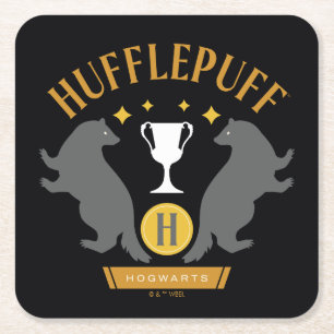 HUFFLEPUFF™ Badger en Cup House Pride Graphic Vierkante Kartonnen Onderzetter