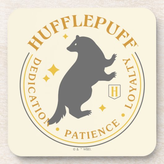 HUFFLEPUFF™ Badger House Pride Badge Bier Onderzetter (Voorkant)
