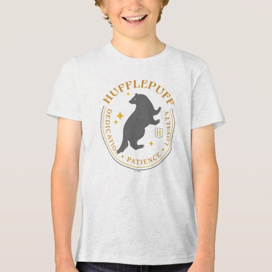 HUFFLEPUFF™ Badger House Pride Badge Tri-Blend Shirt (Voorkant)