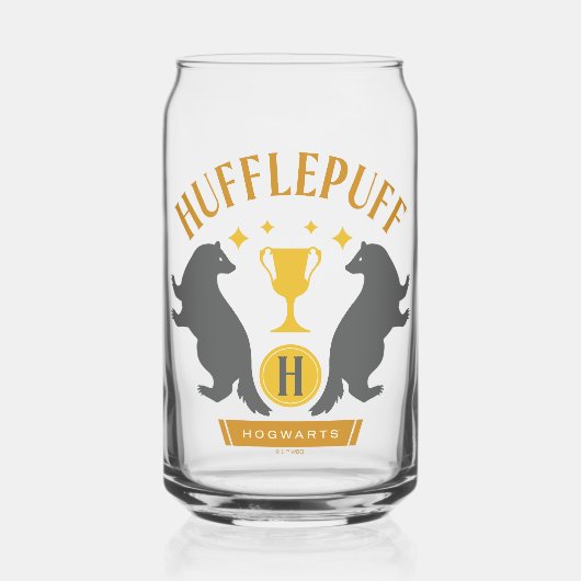 HUFFLEPUFF™ Dasborstel en Beker Huis trots grafisc Blikvorm Glas (Voorkant)