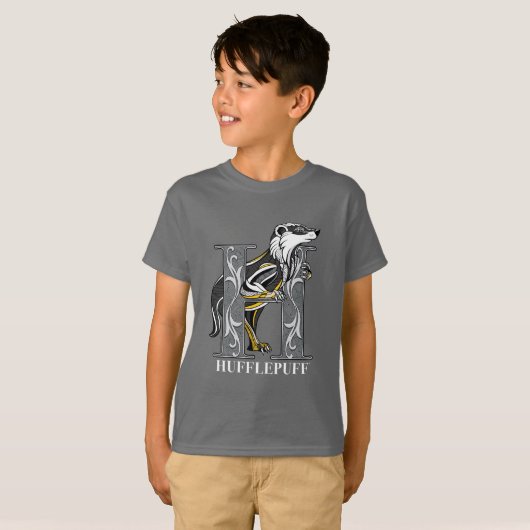 HUFFLEPUFF™ Gebroken embleem T-shirt (Voorkant volledig)
