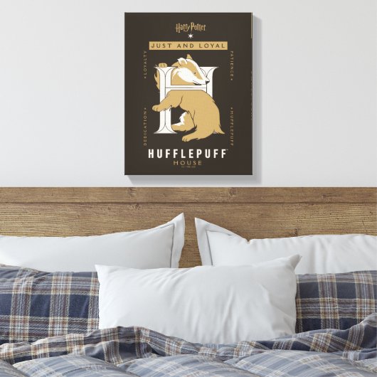 HUFFLEPUFF™ Huis gewoon en loyaal Canvas Afdruk (Insitu (Slaapkamer))
