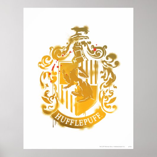 Hufflepuff Wapen - Gespat Poster (Voorkant)